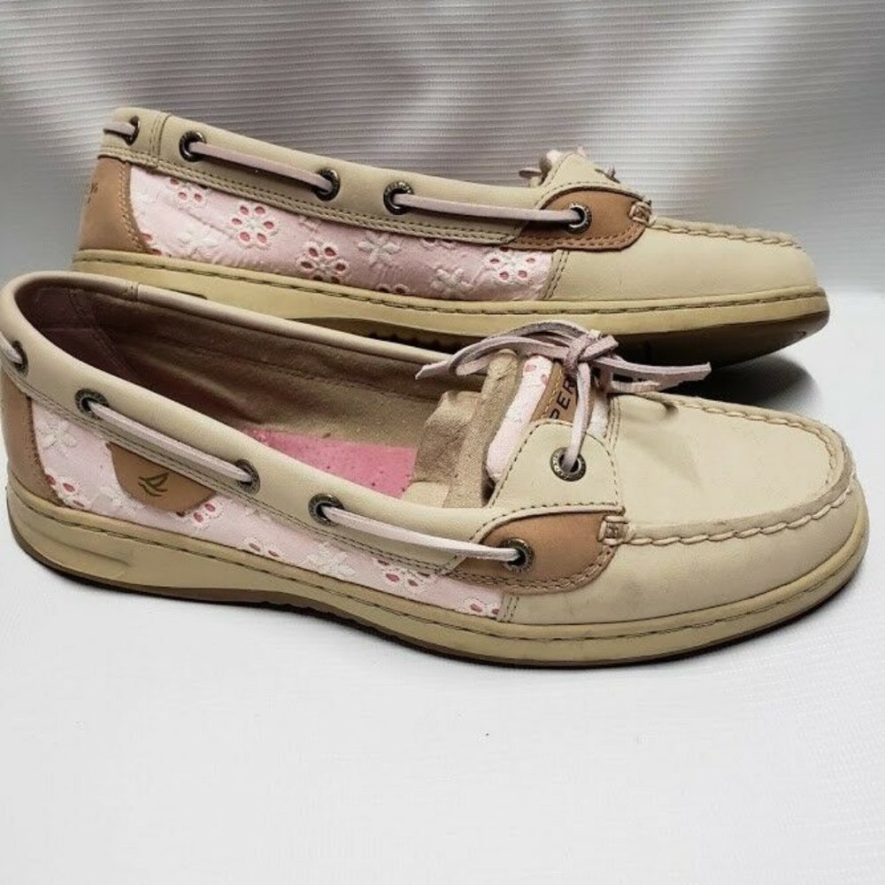 Sperry Top-Sider Angelfish Oat & Pink Eyelet 9.5
